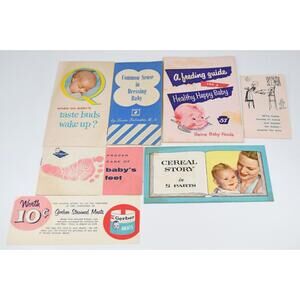 Lot 1950s Baby Infant Care Advertising Pamphlets Gerber Heinz Wee Walker Chix